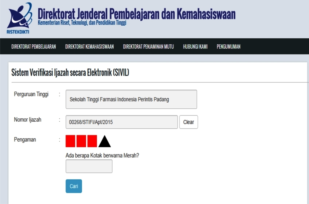 Sistem Verifikasi Ijazah secara Elektronik (SIVIL)